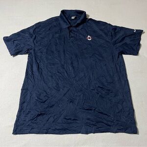 Nike Mens 4XL Polo Wrinkle Shirt Logo Blue Golf Dri-Fit 100%‎ Polyester